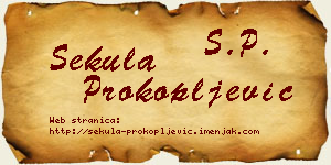 Sekula Prokopljević vizit kartica